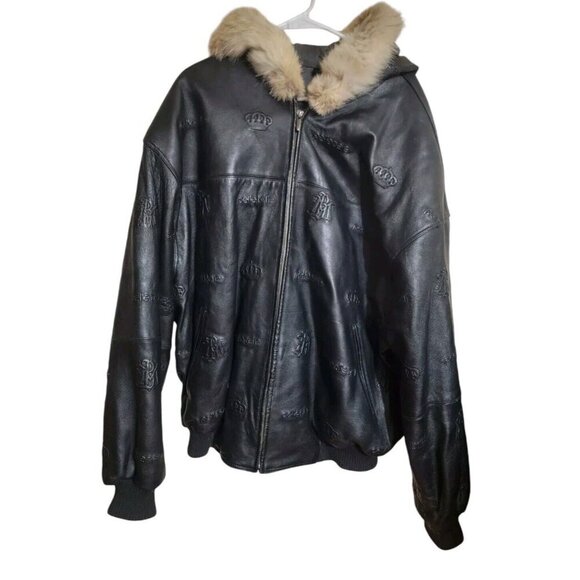 Pelle Pelle Other - VTG Pelle Pelle Jacket Men 50 Black Baggy Embroidered Oversized Hip Hop Y2K